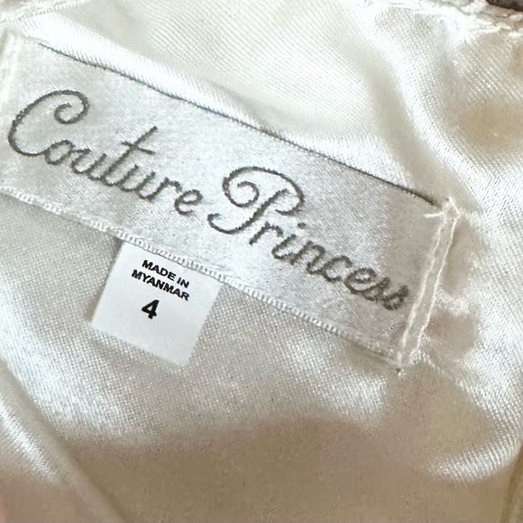 Girl’s Couture Princess White Tulle Wedding Formal Picture Perfect Dress Size 4 - Picture 8 of 9